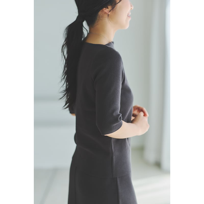 mi-mollet × Demi-Luxe BEAMS シンプルボートネックニット.M mi-mollet × Demi-Luxe BEAMS シンプルボートネックニット.M