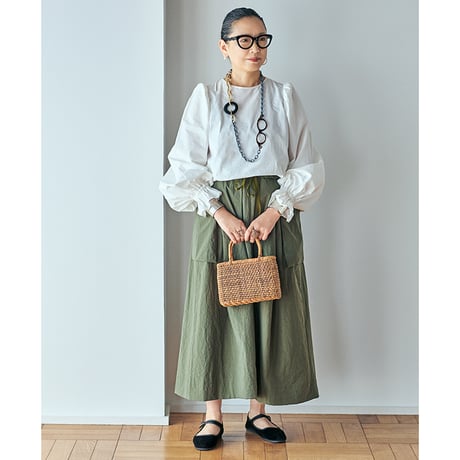 バックリボンパフスリーブブラウス【数量限定】