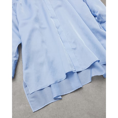 ＜追加販売＞ミモレ別注・ル フィルのシアーシャツ＜ブルー＞【数量限定】