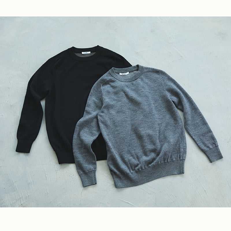 スローン×ミモレ別注】ダブルフェイスニット グレー【数量限定】 | mi