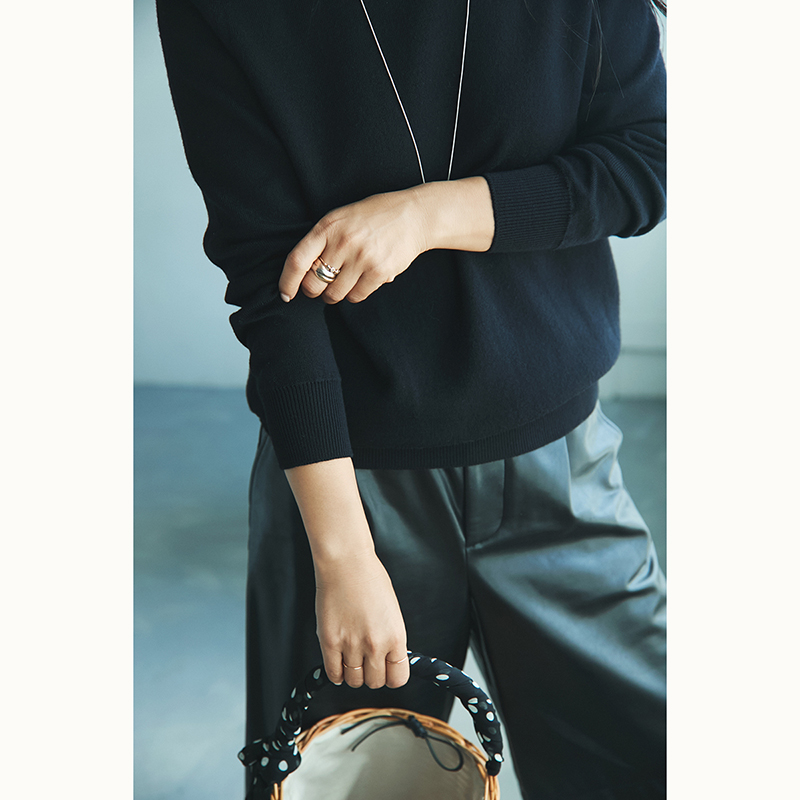 ■新品!maloマーロ／カシミア100%ニットグローブ・手袋　M〜L/ブラック黒 sm07-main-23aw.jpg