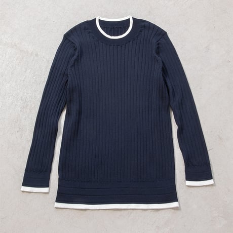 【ミモレ別注】スローンバイカラー七分袖リブニット【数量限定】