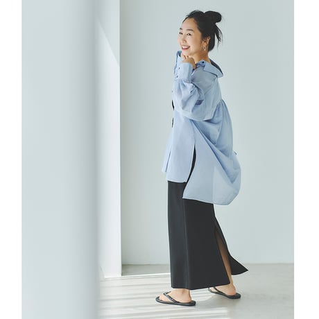＜追加販売＞ミモレ別注・ル フィルのシアーシャツ＜ブルー＞【数量限定】