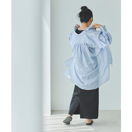 ＜追加販売＞ミモレ別注・ル フィルのシアーシャツ＜ブルー＞【数量限定】