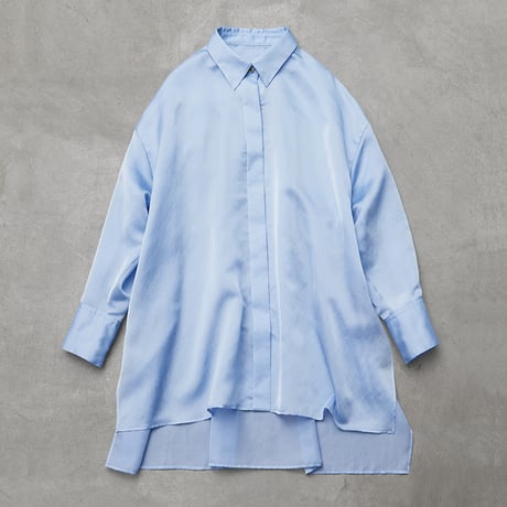 ＜追加販売＞ミモレ別注・ル フィルのシアーシャツ＜ブルー＞【数量限定】
