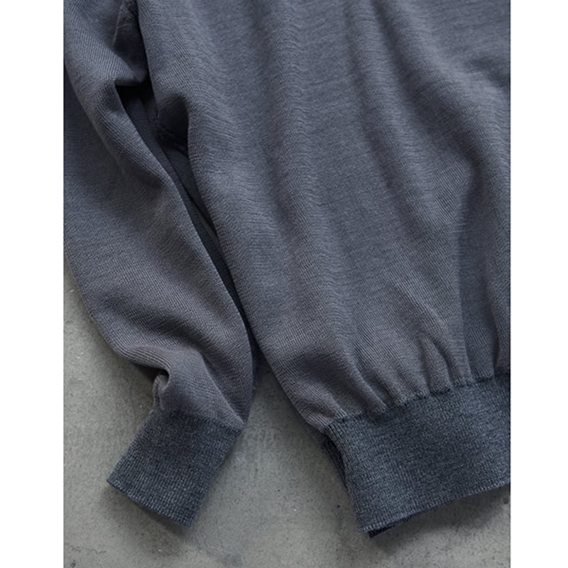 【スローン×ミモレ別注】ダブルフェイスニット　グレー【数量限定】 スローン×ミモレ別注】ダブルフェイスニット グレー【数量限定】 | mi