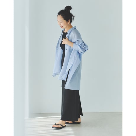＜追加販売＞ミモレ別注・ル フィルのシアーシャツ＜ブルー＞【数量限定】