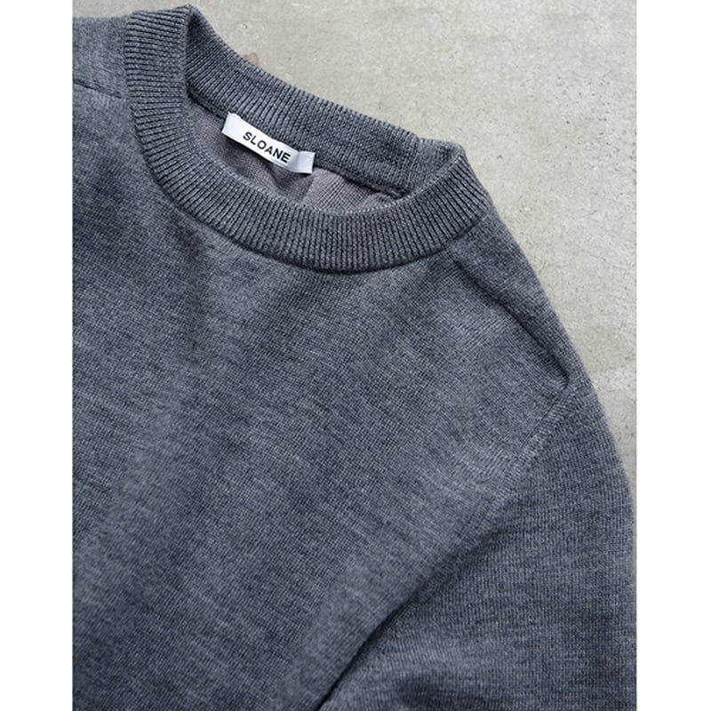 スローン×ミモレ別注】ダブルフェイスニット グレー【数量限定】 | mi