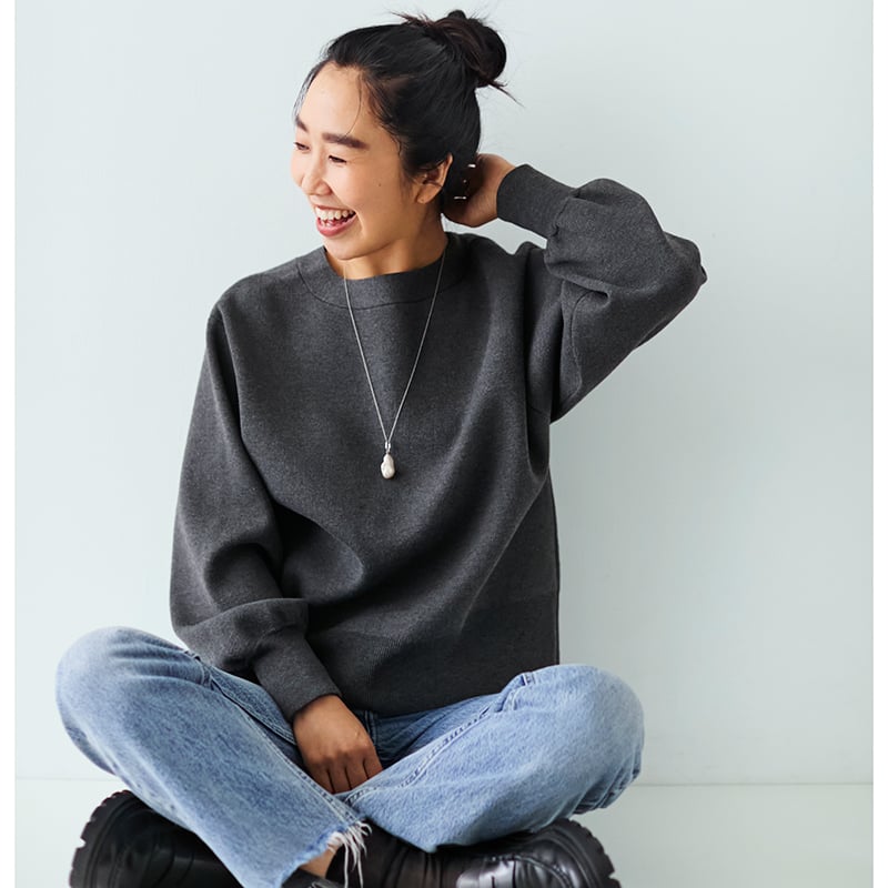 marine7_20dayヘルスニットインディゴNAVYカーディガンM d WEAR クルーネック ウールカーディガン・ネイビー・M