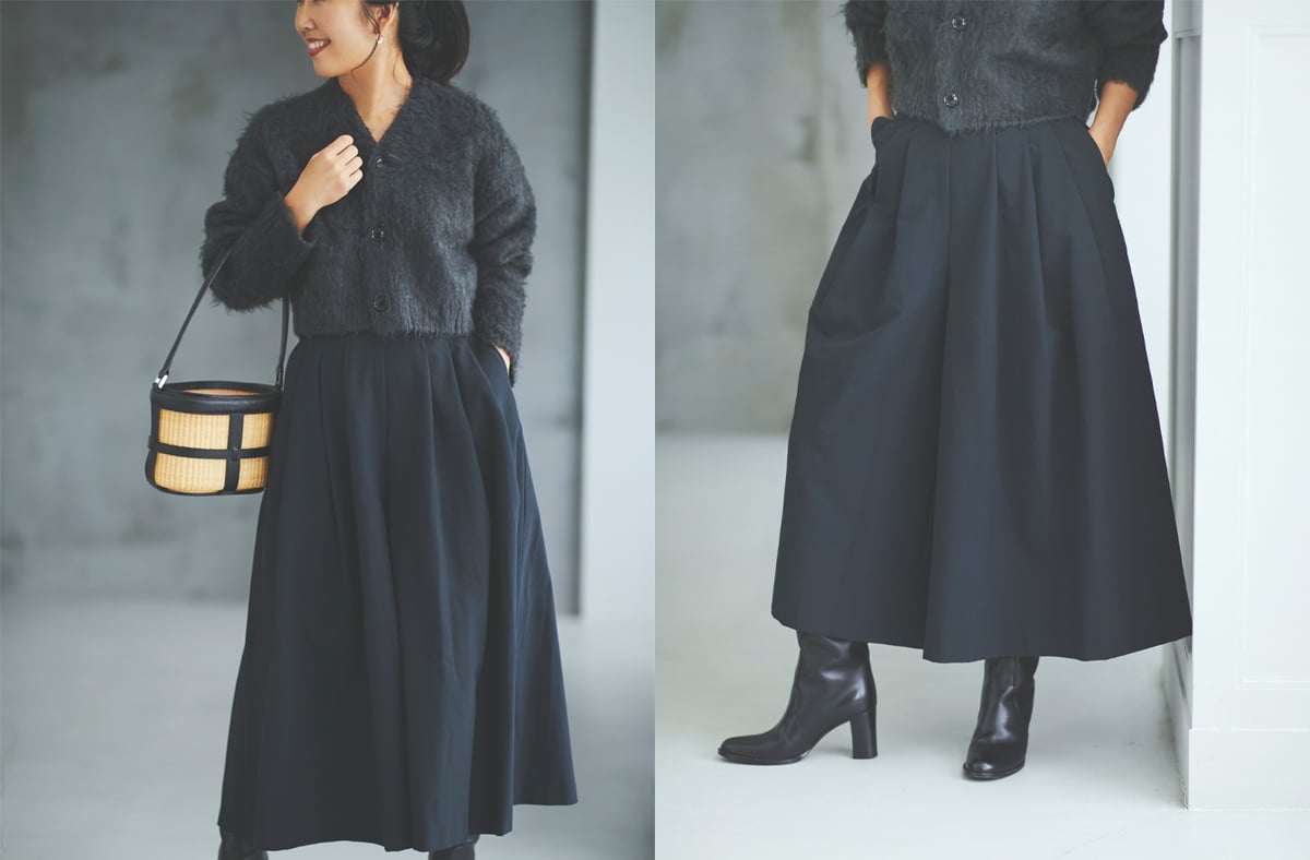 【試着のみ・タグ付き新品】ミモレ別注・マルモア ギャザーキュロットパンツ fit=pad,format=jpeg,w=1200