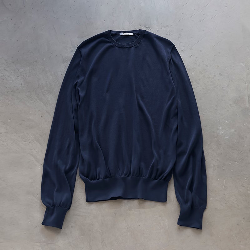ミモレ別注】スローン シルククルーネックニット 〈ネイビー ミモレ別注】スローン シルククルーネックニット 〈ネイビー
