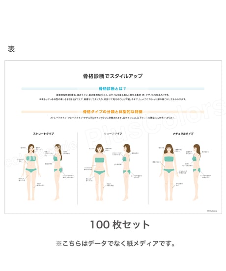 骨格診断アドバイスシート【B5サイズ】100枚
