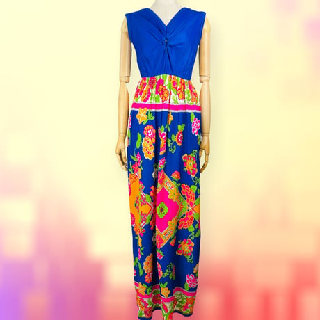 60's Flower Power Maxi Dress