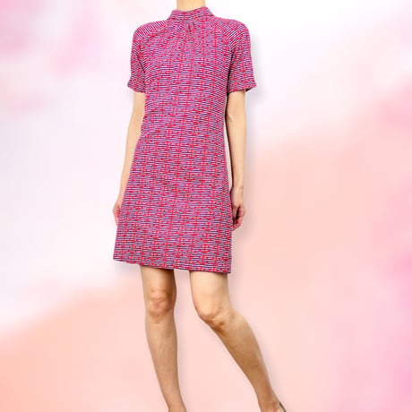 60’s High Neck Anchor Knit Mini Dress