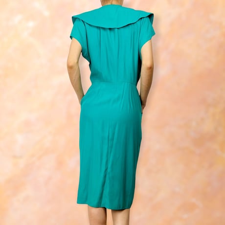 80’s Bright Green Buttoned Dress