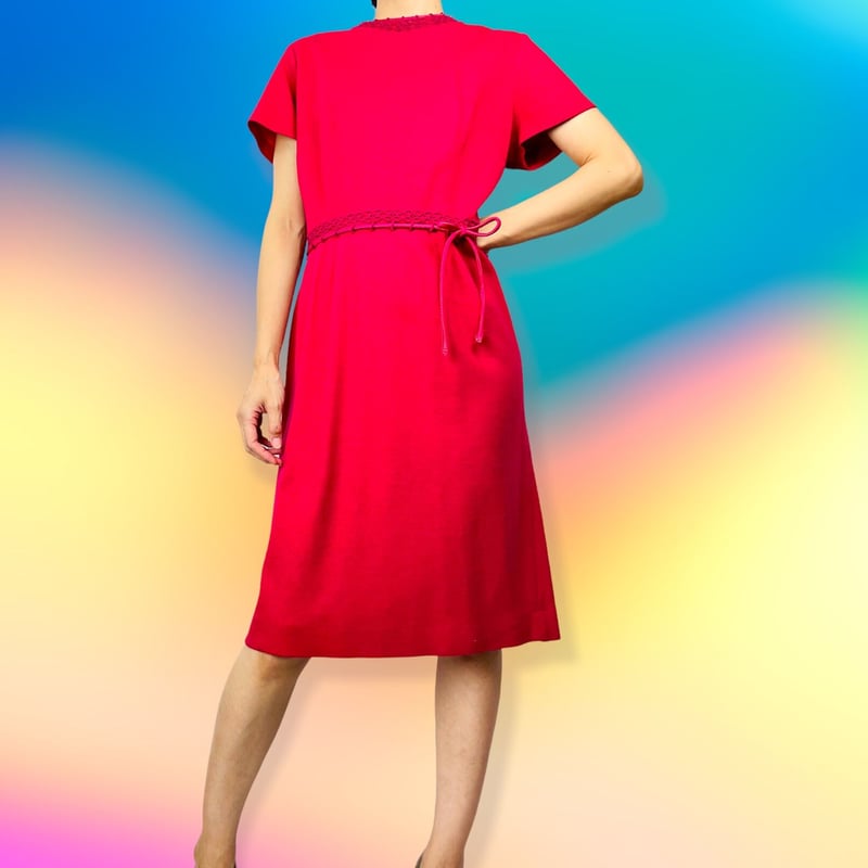 ワンピース VETEMENTS 'Diva' dress Fuchsia WE63GM400P 60's Hot Pink Fuchsia Knit Dress | 78 Records &