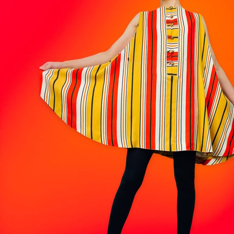 60's Striped Linen Swing Dress