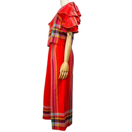 70’s Patti Cappalli California Two Piece Madras Sun Suit