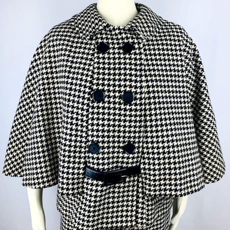 60's Wool Houndstooth Cape Suit