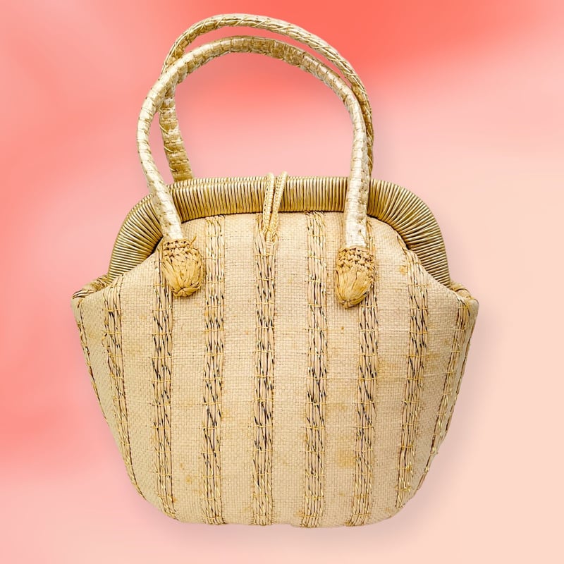 稀少☆50's Straw Bag 50年代 ストローハンドバッグ