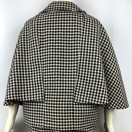 60's Wool Houndstooth Cape Suit