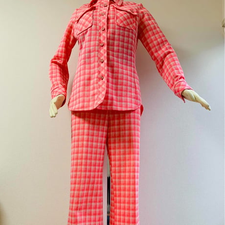 70’s Alex Coleman Pink Plaid Suit