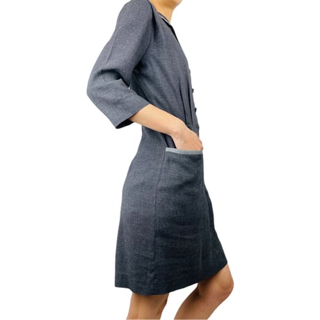 50's Gray Bombshell Shirt Dress