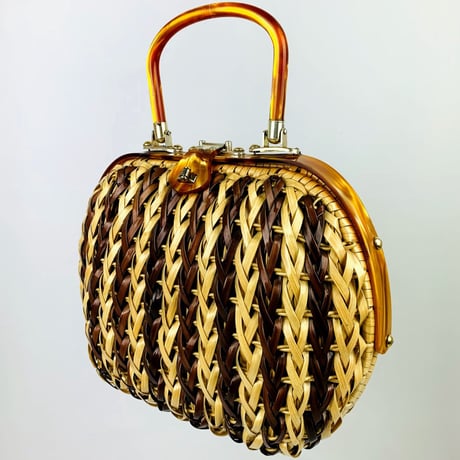60’s Basket Bag with Lucite Handle