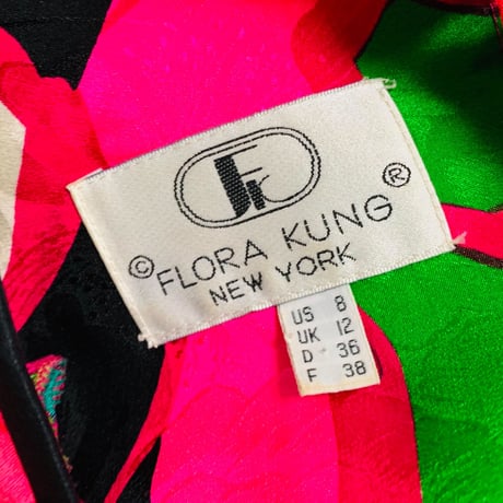 Flora Kung Frilled Floral Silk Dress