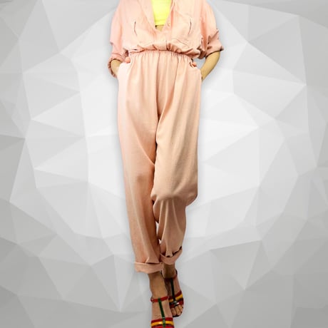 80’s Peach Jumpsuit