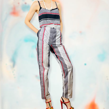 80’s Striped Sleeveless Jumpsuit