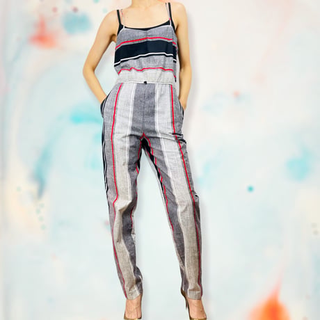 80’s Striped Sleeveless Jumpsuit