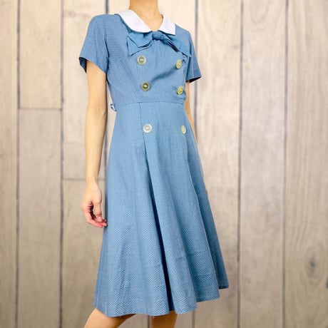 60’s Blue Swiss Dot Dress