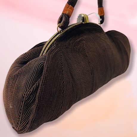 40’s Brown Half Circle Top Handle Bag