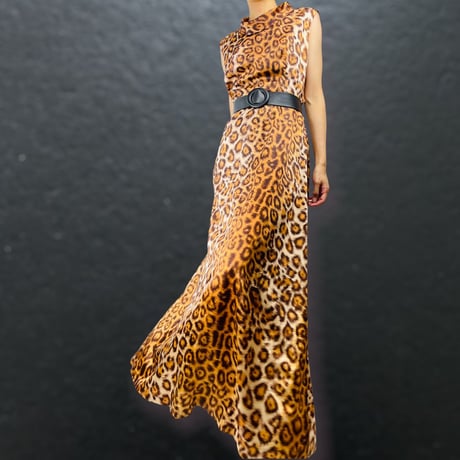 70's Leopard Print Maxi Dress