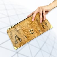 70’s Brown Snake Skin Clutch Bag