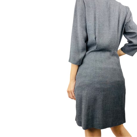50's Gray Bombshell Shirt Dress