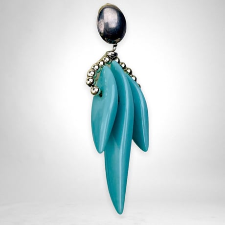 50s Bakelite Turquoise Slices Necklace & Earrings Set