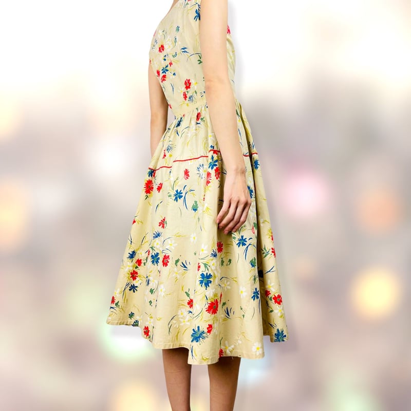 50's Multicolor Floral Dress | 78 Records & Vin