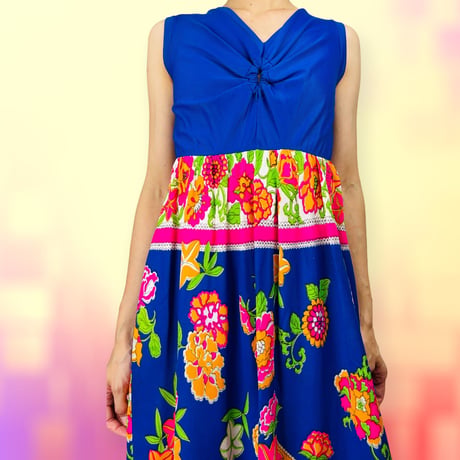 60's Flower Power Maxi Dress