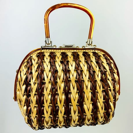 60’s Basket Bag with Lucite Handle
