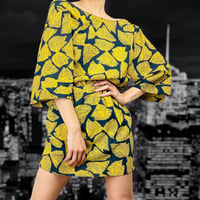 80’s Plunging V Back Print Mini Dress