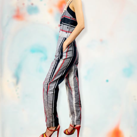 80’s Striped Sleeveless Jumpsuit