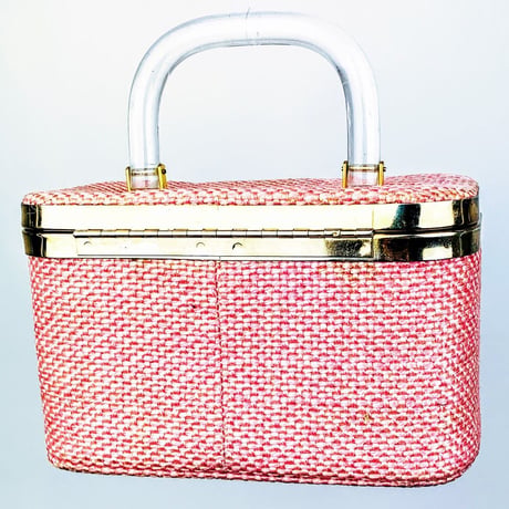 60's Pink Box Bag with Lucite Handle