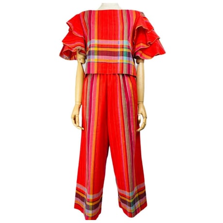 70’s Patti Cappalli California Two Piece Madras Sun Suit