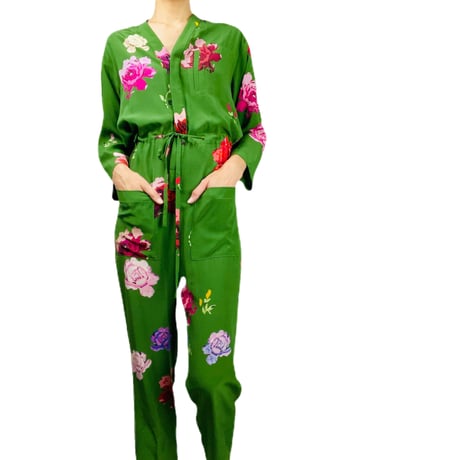 Floral Silk Jumpsuit