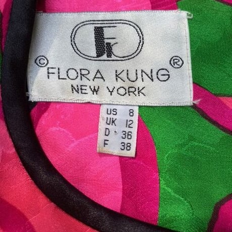 Flora Kung Frilled Floral Silk Dress