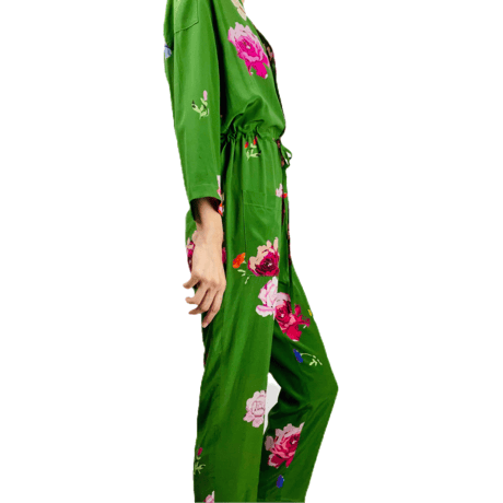 Floral Silk Jumpsuit