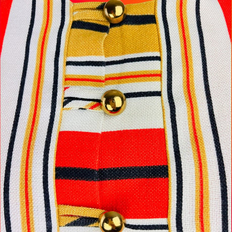 60's Striped Linen Swing Dress