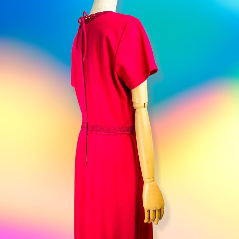 60's Hot Pink Fuchsia Knit Dress | 78 Records &